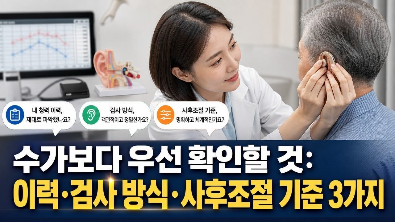 수가보다 우선 확인할 것: 이력·검사 방식·사후조절 기준 3가지