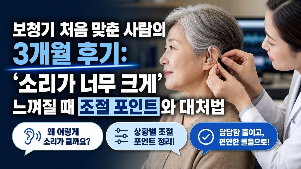 보청기 처음 맞춘 사람의 3개월 후기: ‘소리가 너무 크게’ 느껴질 때 조절 포인트와 대처법