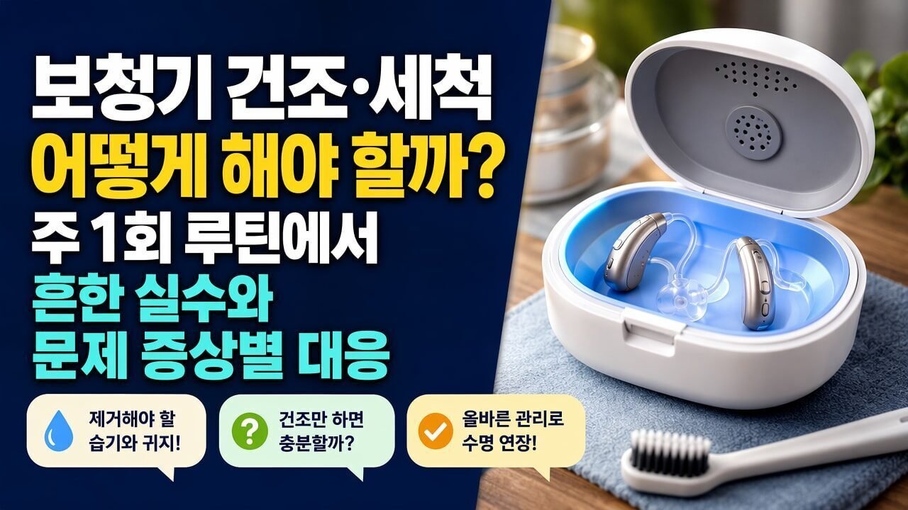 보청기 건조·세척 어떻게 해야 할까? 주 1회 루틴에서 흔한 실수와 문제 증상별 대응