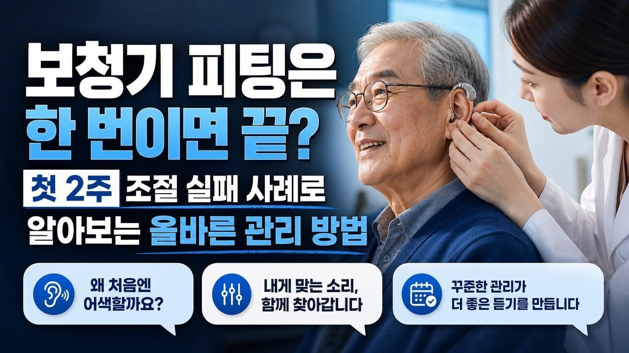 보청기 피팅은 한 번이면 끝? 첫 2주 조절 실패 사례로 알아보는 올바른 관리 방법