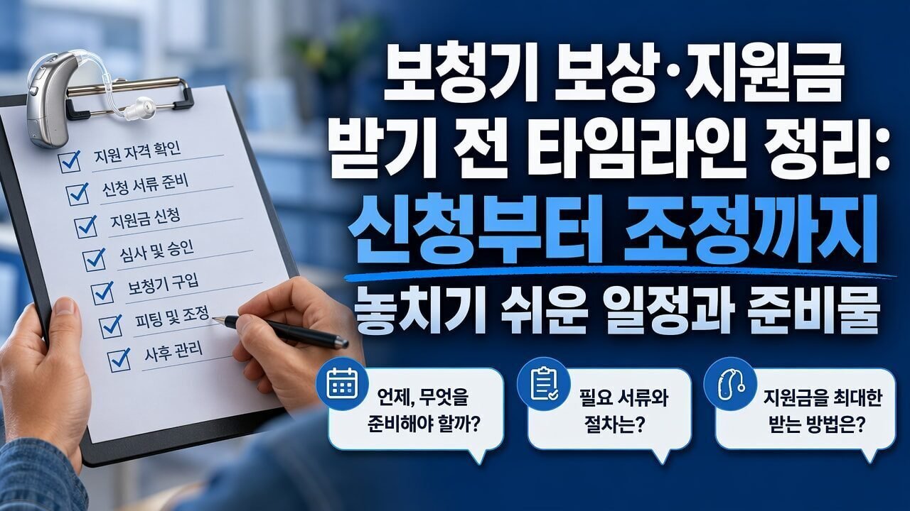보청기 보상·지원금 받기 전 타임라인 정리: 신청부터 조정까지 놓치기 쉬운 일정과 준비물
