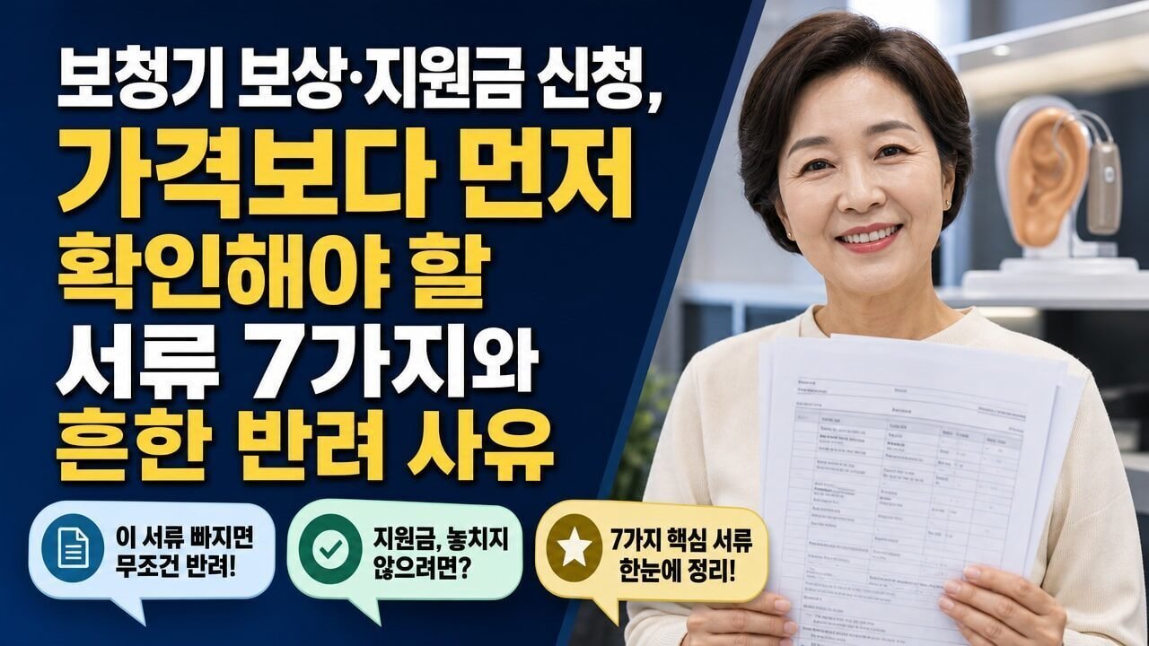 보청기 보상·지원금 신청, 가격보다 먼저 확인해야 할 서류 7가지와 흔한 반려 사유
