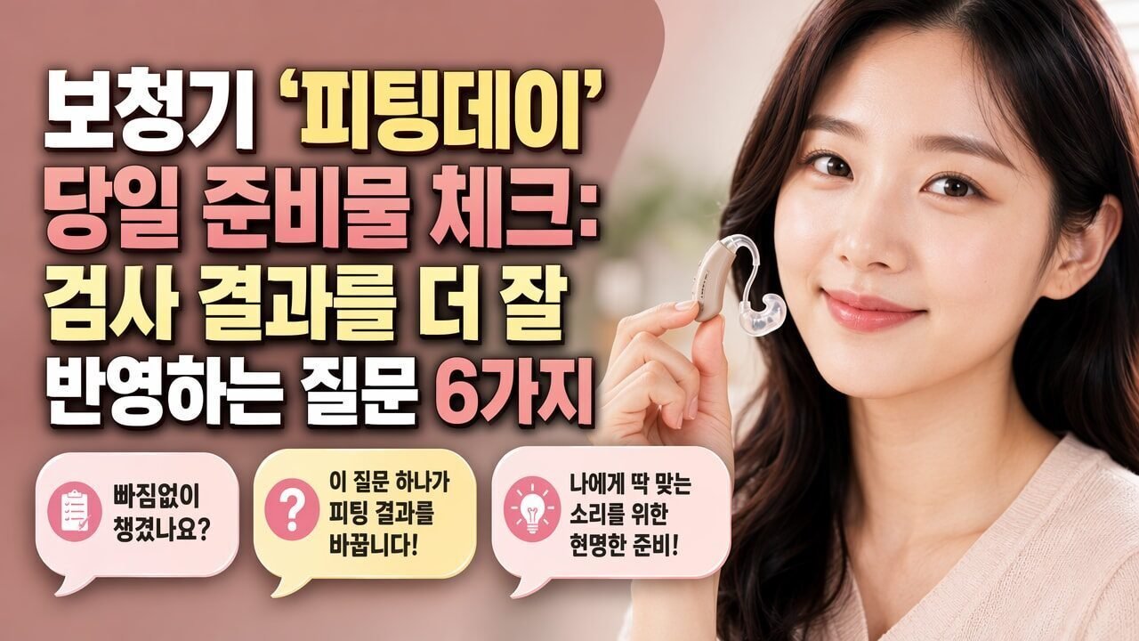 보청기 ‘피팅데이’ 당일 준비물 체크: 검사 결과를 더 잘 반영하는 질문 6가지