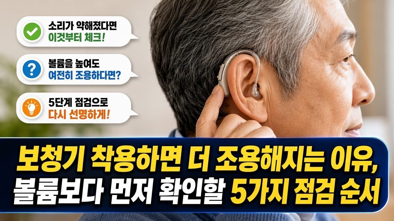 보청기 착용하면 더 조용해지는 이유, 볼륨보다 먼저 확인할 5가지 점검 순서
