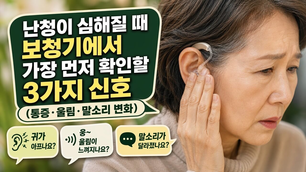 난청이 심해질 때 보청기에서 가장 먼저 확인할 3가지 신호(통증·울림·말소리 변화)
