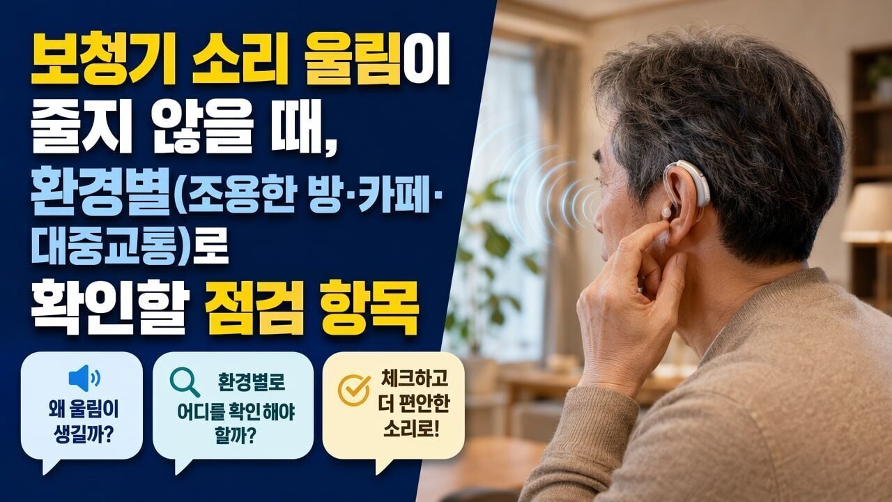 보청기 소리 울림이 줄지 않을 때, 환경별(조용한 방·카페·대중교통)로 확인할 점검 항목