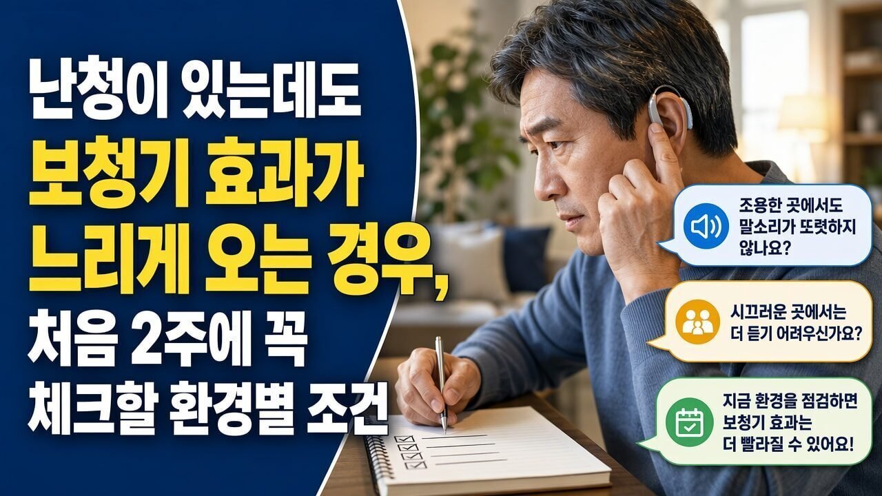 난청이 있는데도 보청기 효과가 느리게 오는 경우, 처음 2주에 꼭 체크할 환경별 조건