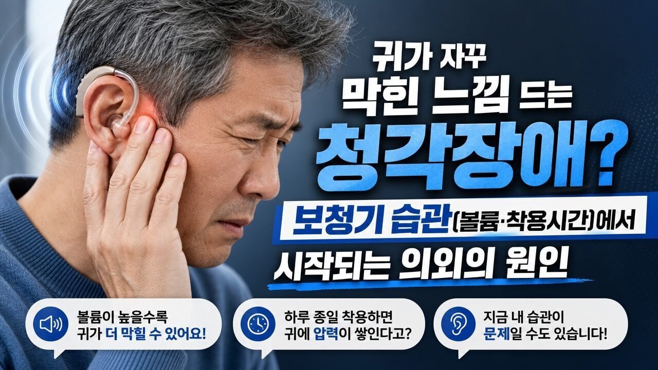 귀가 자꾸 막힌 느낌 드는 청각장애? 보청기 습관(볼륨·착용시간)에서 시작되는 의외의 원인