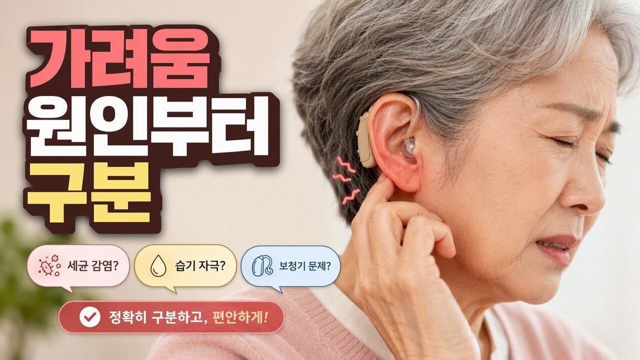 보청기 착용 후 귀가 가려울 때, 알레르기·습기·이어팁 자극을 구분하는 방법
