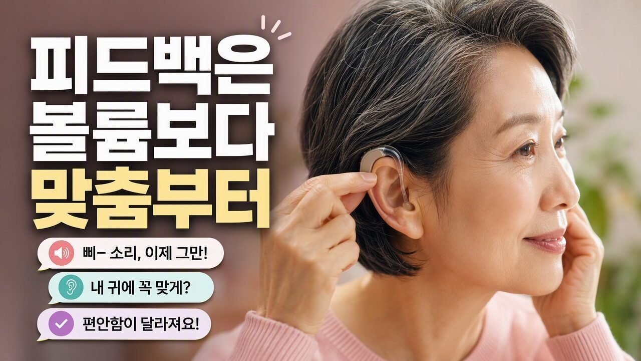 보청기 착용하면 갑자기 웅— 소리가 커질 때, 볼륨 말고 ‘피드백’부터 잡는 점검 순서