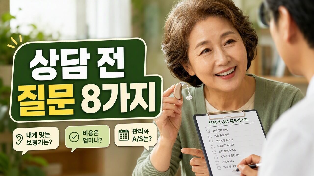 보청기 상담 전에 준비하면 조정 정확도가 달라지는 ‘질문 8가지’, 의외로 빠뜨리는 항목 포함